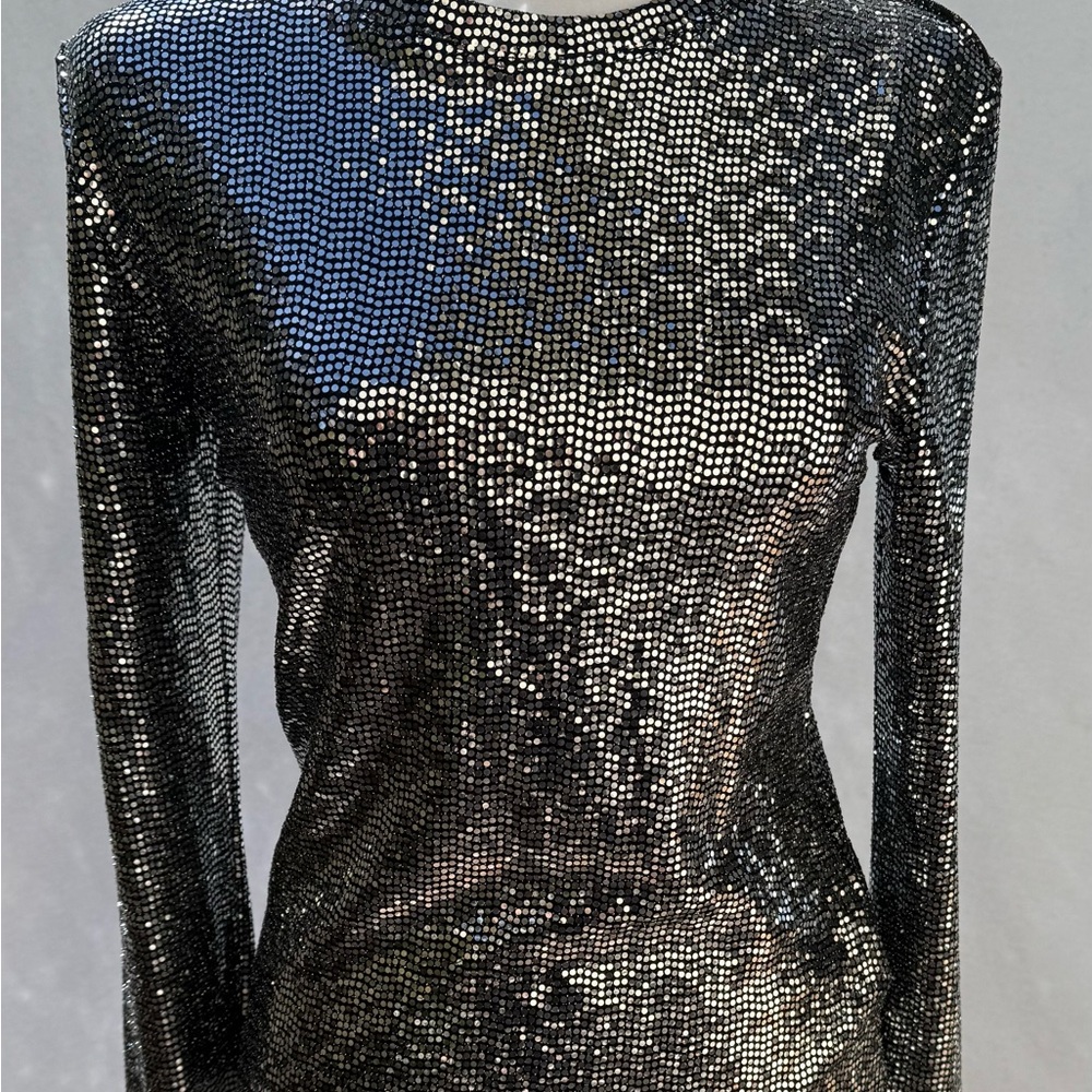 Shimmering Sequin Long Sleeve Top